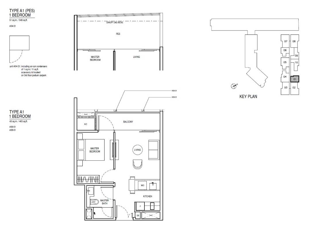 Up @ Robertson Quay 1 Bedroom Floor Plan 1