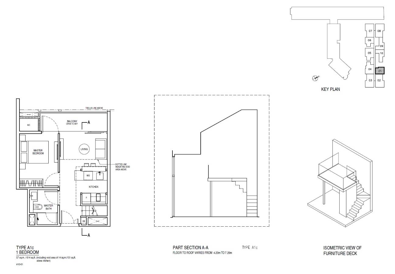 Up @ Robertson Quay 1 Bedroom Floor Plan 4