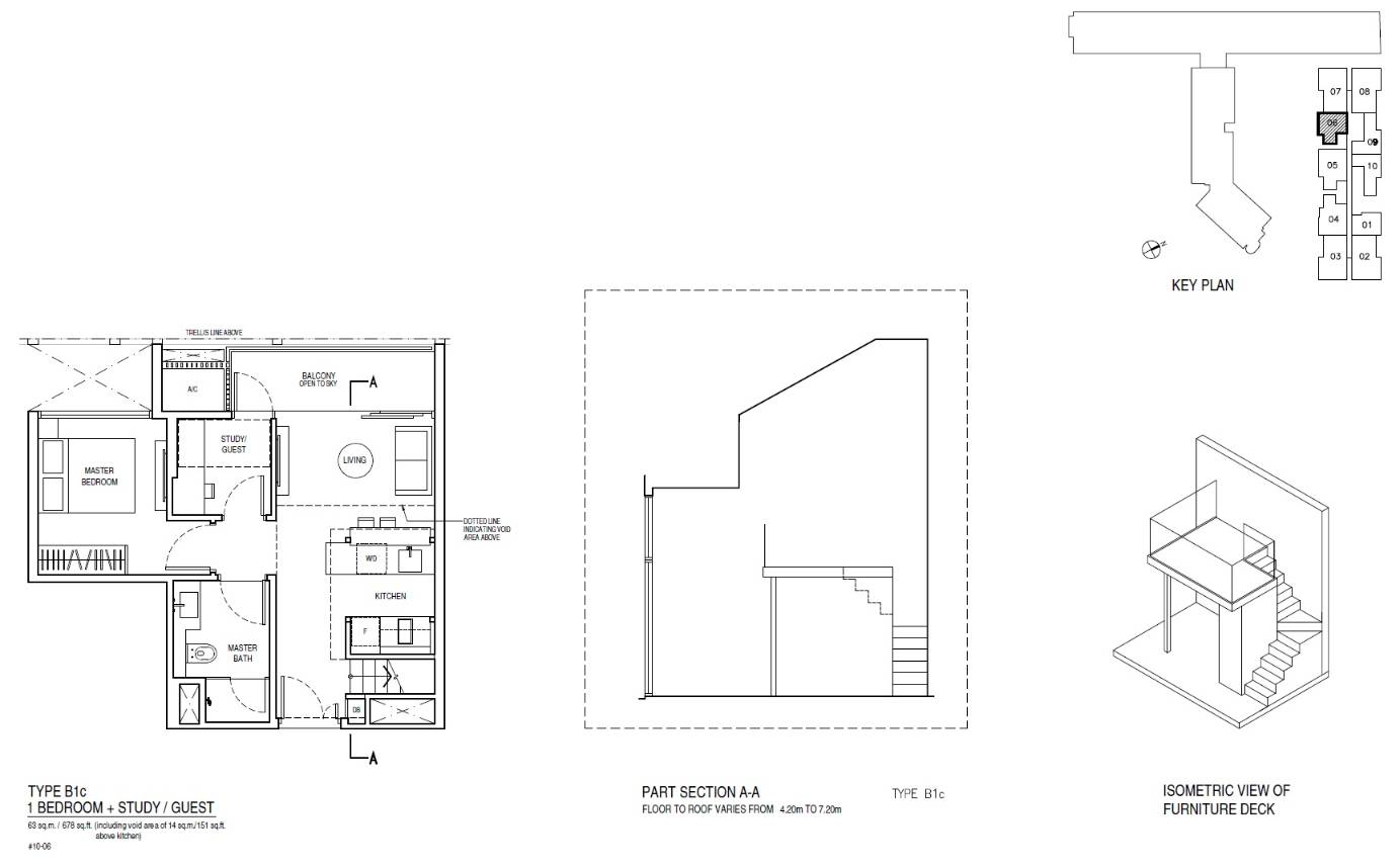Up @ Robertson Quay 1 Bedroom Floor Plan 8